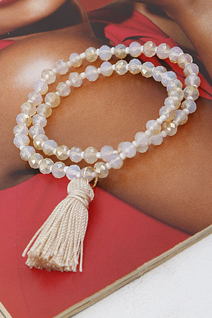 Bead Wrap Braclect with Tassel Charm 5LAE7